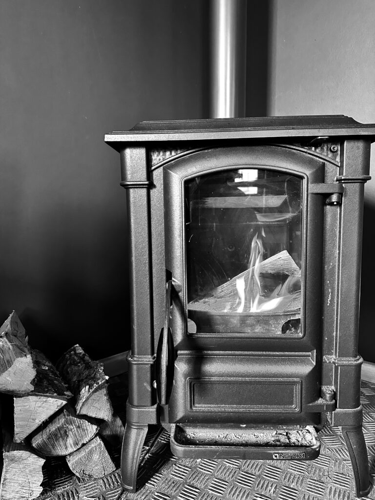 fire place - b&w